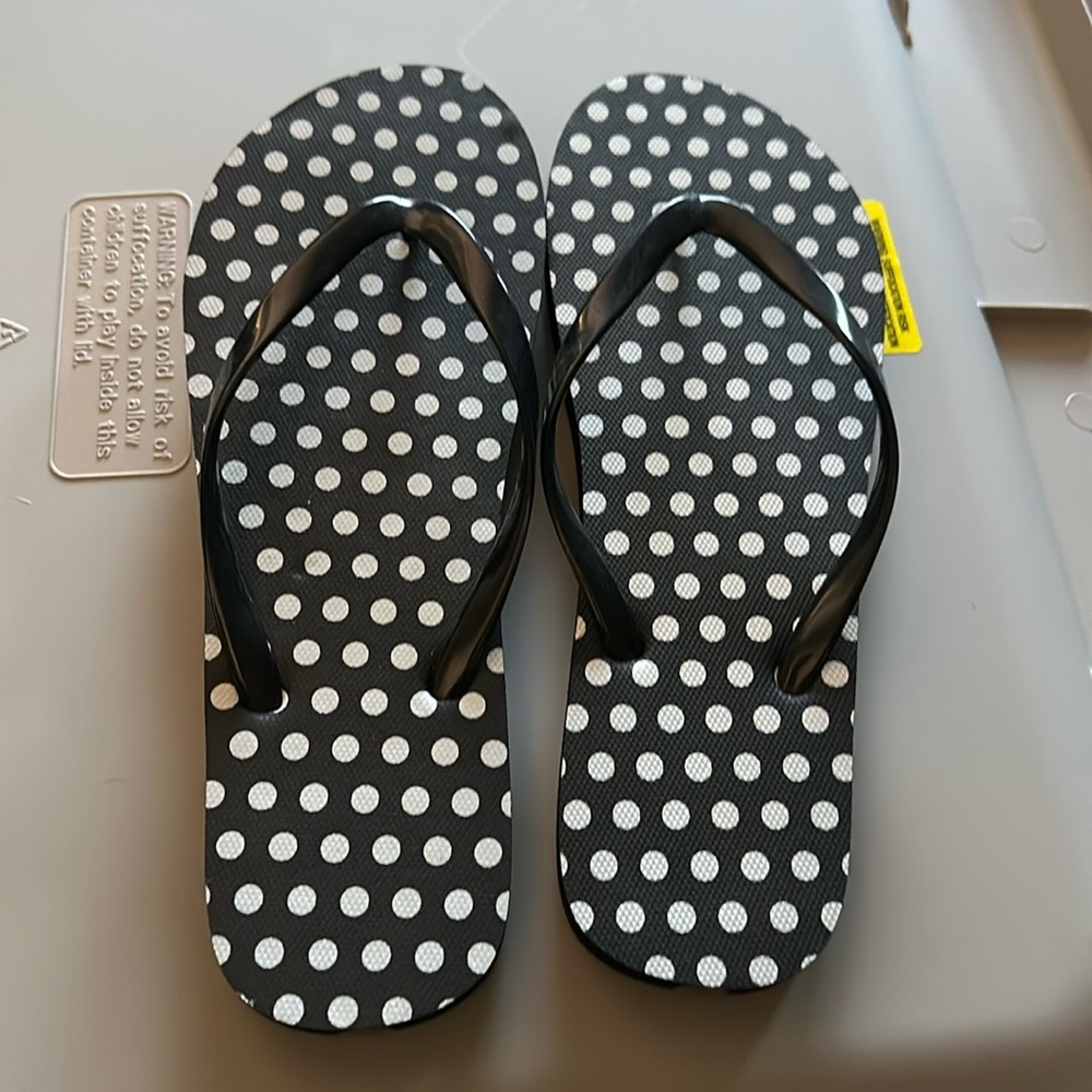 Black and White Polka Dot Sandals